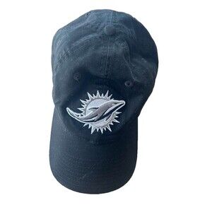 New Era Miami Dolphins Football Baseball Hat Adjustable Black Outdoor